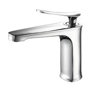 Robinet de lavabo en or Robinet de salle de bain noir Mélangeur de lavabo Robinet de lavabo de salle de bain Mélangeur Robinet d'évier chaud et froid(Chrome)