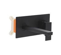 Robinet de lavabo encastré à 2 trous - Robinet mural - Robinet de bidet monocommande G1/2 - Mitigeur mural pour salle de bain (noir)