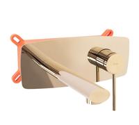 Robinet de Lavabo encastré REA Oval Gold + Box or brillant bec 20cm