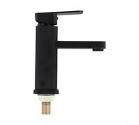 Robinet de lavabo froid en acier inoxydable 304 noir avec poignée en plastique et sortie d'eau, résistant à la rouille et au ternissement, anti-traces de doigts, convient pour comptoir de salle de