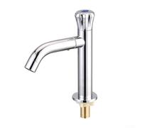 Robinet de lavabo froid simple en acier inoxydable avec buse rotative, robinet d'évier de cuisine chromé pour montage G1/2, design compact pour zones utilitaires (B)