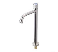 Robinet de lavabo froid simple en acier inoxydable avec buse rotative, robinet mitigeur finition chromée pour évier de salle de bain, design compact pour une installation facile, raccord G1/2, (L