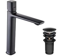 Robinet de lavabo haut sur pied LAVEO Tores, noir mat