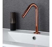 Robinet de lavabo infrarouge avec capteur, robinets de salle de bains chauds et froids, robinet à capteur automatique, mitigeur de salle de bains, alimenté par batterie, or rose, faible Lucky Star