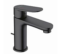 Robinet de lavabo Kludi X1 322933975 EcoPlus, position centrale, eau froide, avec bonde, noir mat