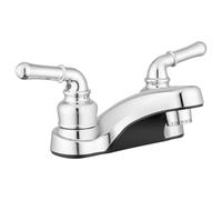 Robinet de lavabo Lynden par Pacific Bay - Dispose d'un bec arqué classique et d'un fonctionnement traditionnel à deux leviers - Placage chromé métallique sur plastique ABS - Modèle 2019
