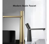 Robinet de Lavabo Moderne en Laiton localité Brossé, Accessoire de Couleur Grise, avec Poignée Unique, Trou Unique Robinets de salle de bain noir blanc chrome or Robinet de bassin de ménage de vente B