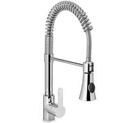 Robinet de lavabo monotrou en inox avec douchette extractible, hauteur 445 mm