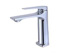 Robinet de lavabo mural en alliage de zinc finition argentée | Commande à levier unique, réglage facile du débit et de la température, fonctionnement fluide, s'adapte aux valves standard