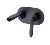 Robinet de lavabo Mural encastré Tout cuivre Couleur Chrome - Prise Murale pré-encastrée Noire