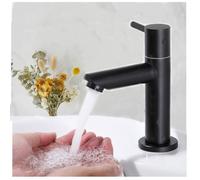 Robinet de lavabo noir AURALU - AURALUM - Col de cygne - Monotrou - Inox - 93,4 mm