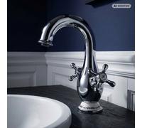 Robinet de lavabo PaulGurkes Nostalgie Style Campagne Mélangeur à deux poignées