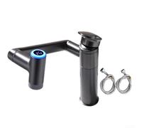 Robinet de lavabo réglable en hauteur, robinet pivotant à 1080 degrés avec écran LED, tête de jet de pulvérisation double mode, robinets d'évier de salle de bain en laiton et acier inoxydable 304