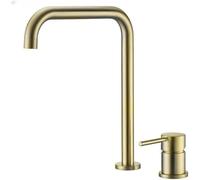 Robinet de lavabo répandu en or rose salle de bain mitigeur d'eau froide et chaude robinet d'évier monté sur le pont 2 pièces (Color : Brushed gold)