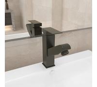Robinet de Lavabo Rétractable Finition Grise 157x172 mm Mitigeur Bain vidaXL