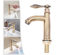 Robinet de lavabo rétro en laiton - Robinet de lavabo rétro - Mitigeur monocommande - Robinet de lavabo - Raccord standard 1/2" - Pour salle de bain et cuisine