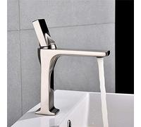 Robinet de lavabo, Robinet de Salle de Bains, Robinet de lavabo, poignée Unique, Trou de Pont, Lavage Vintage, mélangeur Chaud et Froid, Grue (Couleur : Blanc Court)