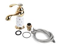 Robinet de lavabo, robinet mitigeur à poignée unique pour eau chaude et froide Doré