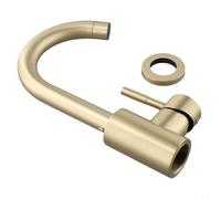 Robinet de lavabo rotatif en acier inoxydable 304 avec finition or brossé pour une utilisation à température d'eau mixte