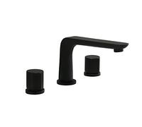 Robinet de lavabo salle bain 3 trous, mitigeur noir mat, robinet en laiton, monté sur le pont, pivotant à 360°