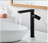 Robinet de lavabo salle bain chaud et froid mitigeur Lavotory Salle Navire Évier Mitigeurs Laiton(Heighten item black)
