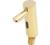 Robinet de lavabo,sans contact, construction en laiton durable, or
