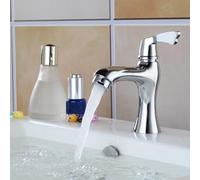 Robinet de lavabo simple en cuivre froid, finition chromée moderne