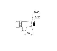 Robinet de lavabo temporisé mural TEMPOSTOP 1/2'' avec rosace - - 746292