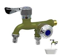 Robinet de lave-glace - Robinet de machine à laver - Inverseur d'eau - Poignée ergonomique épaisse - Robinet de bac à linge - Robinet de machine à laver - Répartiteur à double commande avec 2