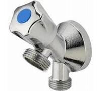 Robinet de machine à laver à clapet avec applique monobloc mâle M1/2' (15x21) sortie mâle M3/4' (20x27) NOYON & THIEBAULT - 808-1520CC1