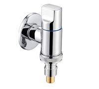 Robinet de Machine à laver multifonction, arrêt d'eau en laiton, Valve d'angle ouverture rapide, montage mural G1/2 Triangle Clip(Silver)