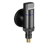 Robinet de Machine à laver multifonction, arrêt d'eau en laiton, Valve d'angle ouverture rapide, montage mural G1/2 Triangle Clip(Gray)