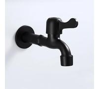 Robinet de machine à laver noir antique, robinet piscine balai, d'eau froide simple mural en acier inoxydable for jardin extérieur Idéal arrosage extérieur(02)