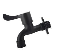 Robinet de machine à laver rétro noir en acier inoxydable 304 robinet à ouverture rapide froid unique robinet à 4 points (robinet de piscine à vadrouille)