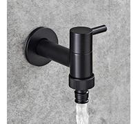 Robinet de Machine à Laver, Robinet d'angle de Salle de Bains en cuivre, Robinet de Jardin Simple Froid, Huile Noire mélangeur d'extérieur, Petit Robinet