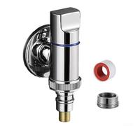 Robinet de machine à laver, valve d'angle à ouverture rapide en alliage, pour mini robinet d'arrêt d'eau, connecteur multifonction pour appareils à lessive (argent G1/2 et G3/4)
