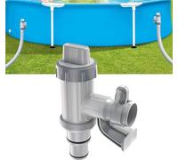 Robinet de piscine Plus pour piscine hors-sol | Accessoires 2 en 1 pour piscine à piston | Raccord de piscine pour piscine Intex/Bestway/Coleman | Raccord de tuyau pour tuyau de piscine 32/38 mm (1