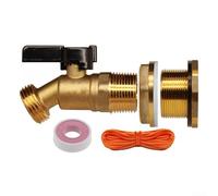 Robinet de pluie en laiton avec robinet à boisseau sphérique quart de tour, ouverture du débit de 10 mm, construction en laiton massif robuste, filetage femelle NPT de 1,9 cm, pour systèmes de récolte