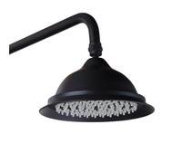Robinet de pomme douche à effet pluie 8 pouces | Robinet de salle de bain en laiton antique doré chromé noir(Black 01)