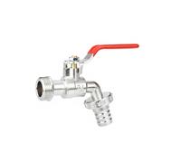Robinet de Puisage 3/4 pouces avec Levier Quart de Tour et Raccord pour Tuyau Argent