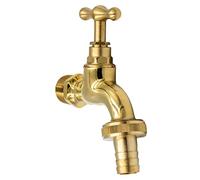 Robinet de puisage en laiton 1/2" - Robuste robinet de jardin avec raccord de tuyau - Idéal pour jardin, extérieur, irrigation