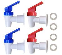 Robinet de rechange pour refroidisseur - 2 robinets bleus et 2 robinets rouges - Filetage interne en plastique.