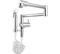 Robinet de remplissage à montage mural avec pulvérisateur robinet de cuisine extensible stressable parier à poignée froide évier à eau pavée moderne conception noire pour un accès facile à cuisiner