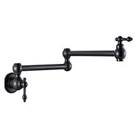 Robinet de remplissage casserole cuisine pliable mural en or brossé, bec rotatif simple froid laiton (1)(4)