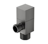Robinet de remplissage d'angle de toilette carré 1/2 x 1/2 en laiton massif gris/noir, accessoire de salle de bain(Gun gray)