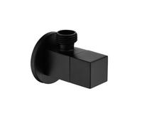 Robinet de remplissage d'angle de toilette carré 1/2 x 1/2 en laiton massif gris/noir, accessoire de salle de bain(Black)
