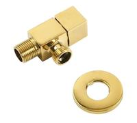 Robinet de remplissage d'angle de toilette carré 1/2 x 1/2 en laiton massif gris/noir, accessoire de salle de bain(Gold)
