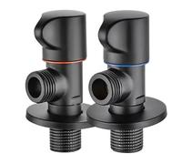 Robinet de remplissage d'angle noir G1/2 en acier inoxydable for chauffe-eau, mitigeur d'eau chaude et froide, for cuisine, salle de bain, accessoire(Black valve)
