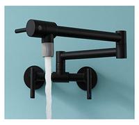 Robinet de remplissage de casserole - Mélangeur de cuisine mural, laiton massif, bec pivotant, eau chaude et froide, double poignée pour éviers