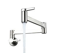 Robinet de remplissage de casserole Robinet de cuisine froide simple mural Robinet d'évier de cuisine pliable en laiton Robinet de cuisine monotrou à deux poignées avec bras pivotant à double